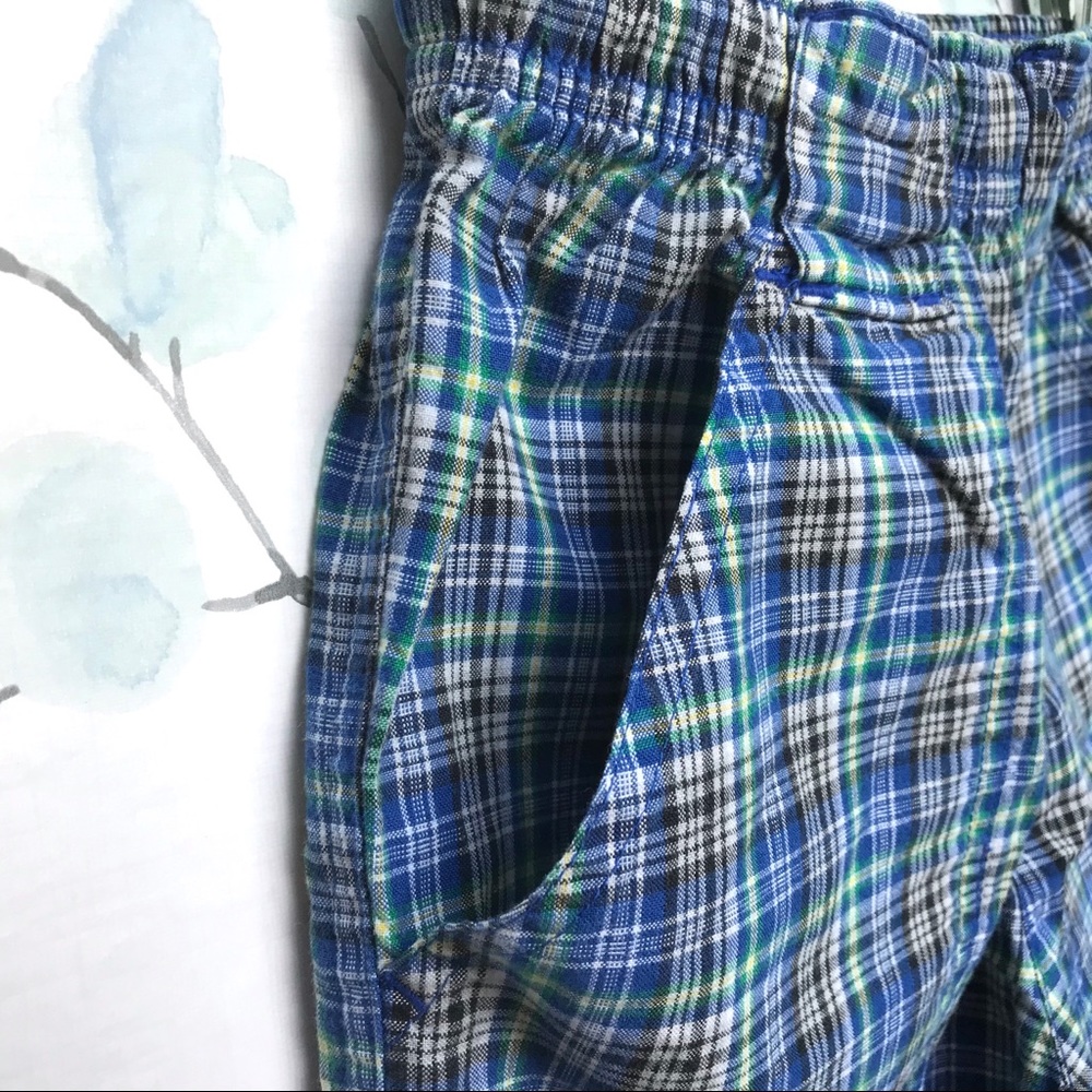 NWT Gymsport Gymboree Kids Blue White Green Plaid Stripe Surf Shorts - Picture 4 of 11